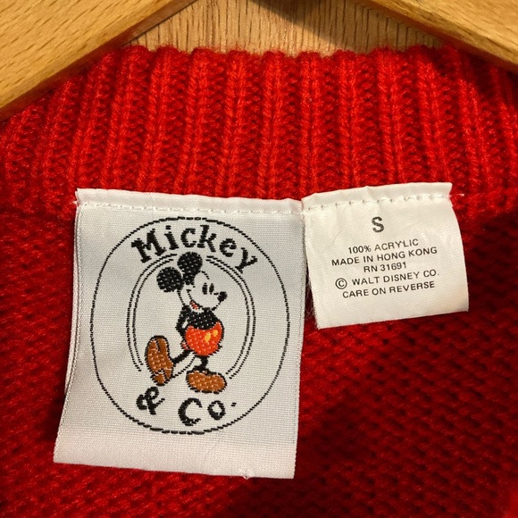 Vintage Disney Mickey and Co. color block long sleeve sweater w/Mickey graphic - Picture 2 of 3